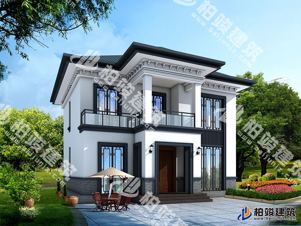 新款農村自建二層別墅設計圖，新中式風格，戶型布局實用