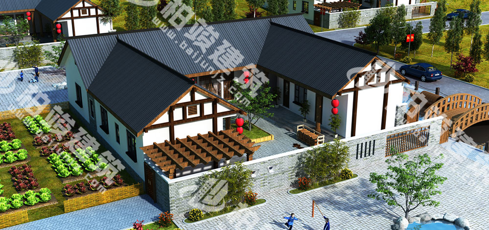 農(nóng)村自建三合院設計圖，大尺度中式庭院，造價僅20萬