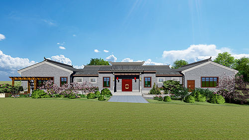 中式風格四合院，定制別墅最適合你的別墅。