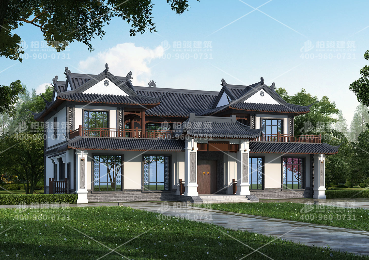 中式二層別墅設(shè)計(jì)，外觀漂亮還實(shí)用。