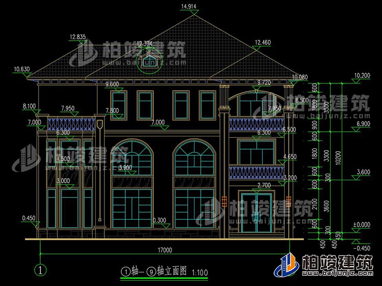 2019新農村歐式別墅設計圖，三層自建房大氣漂亮別墅BZ368-簡歐風格