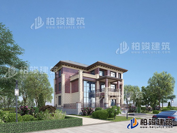 三層復式別墅設計方案圖，戶型合理、造價35萬BZ382-簡歐風格