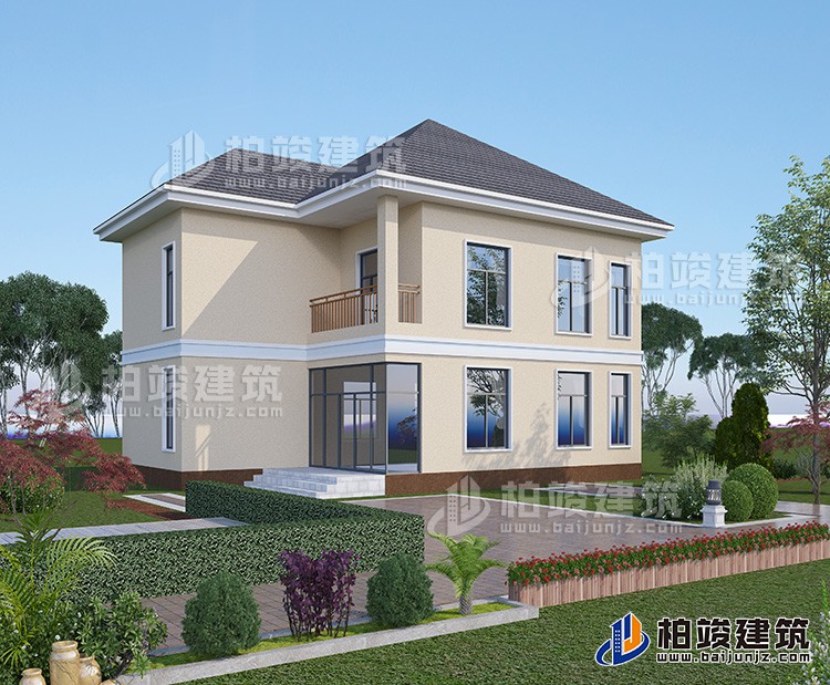 新農村二層帶露臺自建房小別墅圖紙BZ2203-現代風格