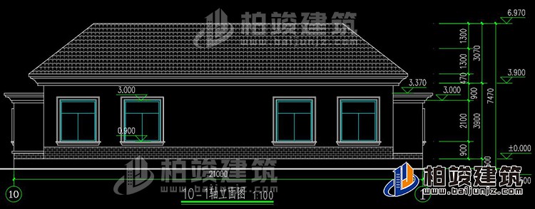 農村蓋房設計大全一層房子的設計圖紙，帶漂亮的小院子BZ116-簡歐風格