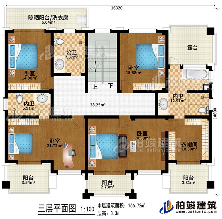 新款農村四層別墅設計圖紙及效果圖，外立面清新別致BZ412-新中式風格