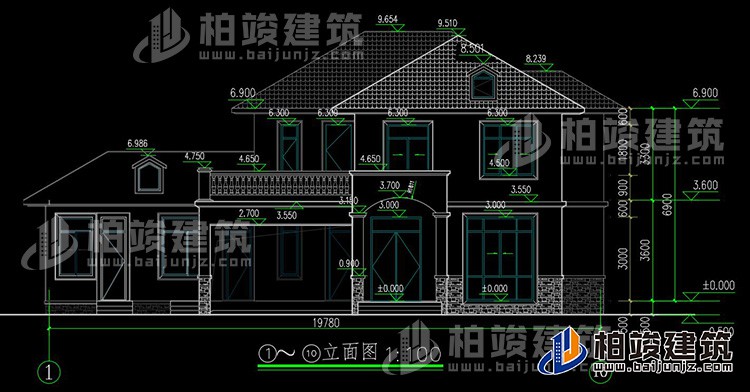 二層簡(jiǎn)歐農(nóng)村別墅帶雙車庫(kù)施工效果圖紙全套 造價(jià)30萬(wàn)BZ263-簡(jiǎn)歐風(fēng)格