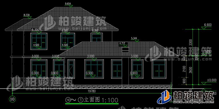二層簡(jiǎn)歐農(nóng)村別墅帶雙車庫(kù)施工效果圖紙全套 造價(jià)30萬(wàn)BZ263-簡(jiǎn)歐風(fēng)格