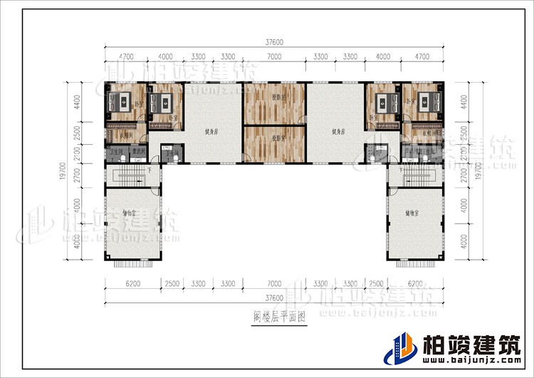 閣樓：2健身房、2攝影室、4臥室、2衣帽間、儲物室
