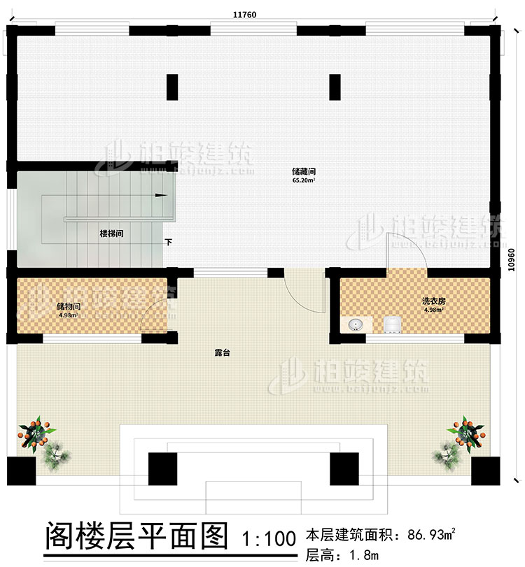 閣樓：2儲物間、樓梯間、洗衣房、露臺